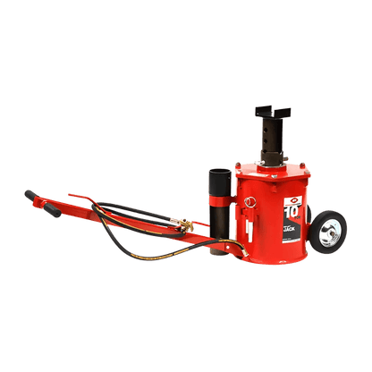 Red AFF 10 ton air lift jack pair with 10-ton capacity