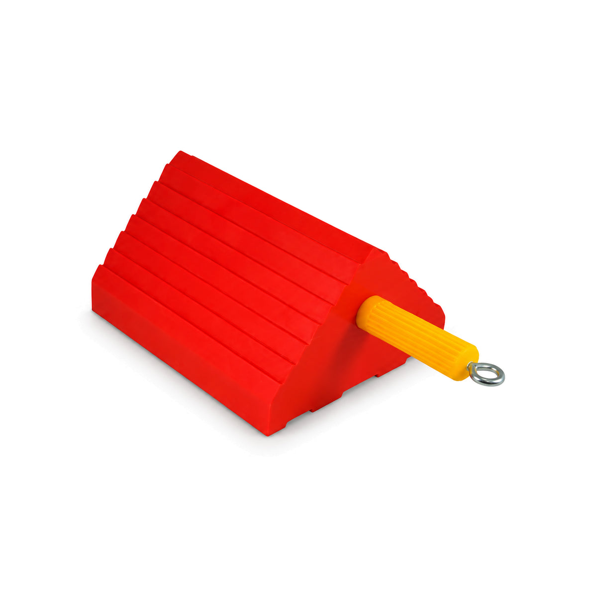 AME 15366 – Wheel Chock, Rubber – Orange, With Handle & Eye Bolt