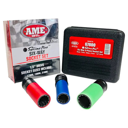AME 67800 1/2 Drive Damaged Nut Socket Set for 17mm 19mm