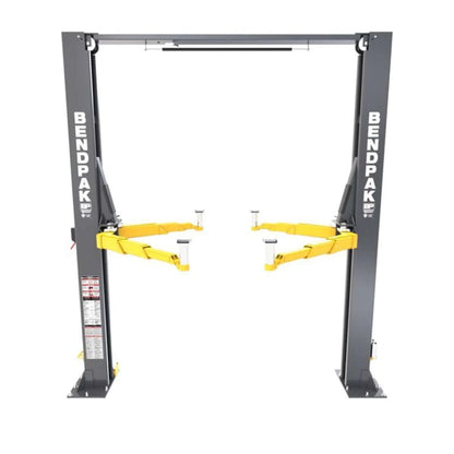 BendPak 12APX clearfloor two-post lift frame with telescoping arms.