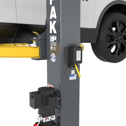 BendPak 9APF two-post lift power unit and column controls mounted on the post