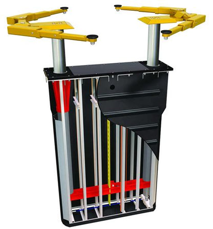 Challenger Lifts EV10CK completion kit shown with chrome pistons, structural frame, and hydraulic components