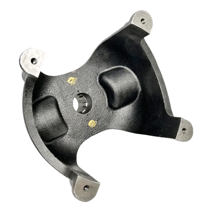 Black metal mounting bracket for Coats Tire Changer part with four points and hub