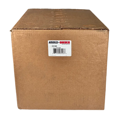 Brown cardboard shipping box with barcode for Coats Tire Changer part assembly