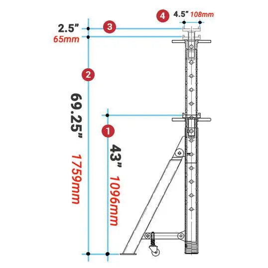 ESCO | 10493 | HD 10 Ton High Lift Jack Stand