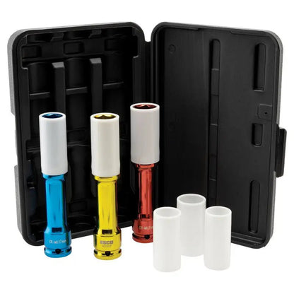 ESCO 1/2" Dr. Extra Long Thin Wall Deep Wheel Lug Socket Set (3pcs)