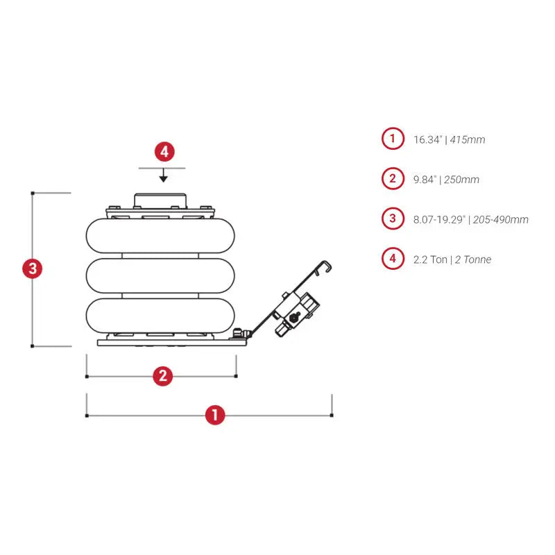 ESCO | YAK 203 | 2.2 Ton 3-Stage Air Bladder Jack