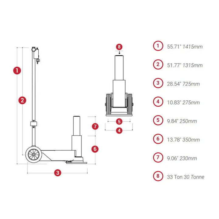 ESCO | 92008 | YAK 33 Ton Air Hydraulic Jack