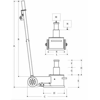 ESCO YAK 44/22 Ton Air/Hydraulic Portable Jack