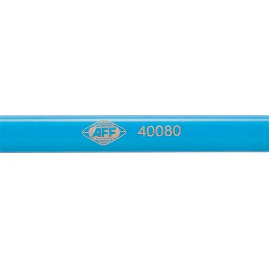 AFF 40080 shaft closeup showing AFF logo and 40080 marking on blue finish.