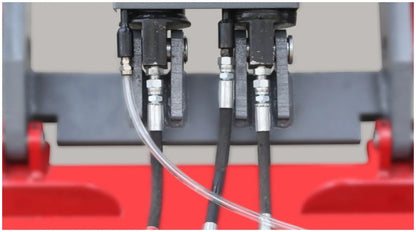 Hydraulic hose connections under Fortisky FSL-FR90 scissor lift