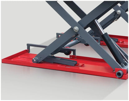 Fortisky FSL-MR80 scissor lift structure showing mid-rise lifting mechanism