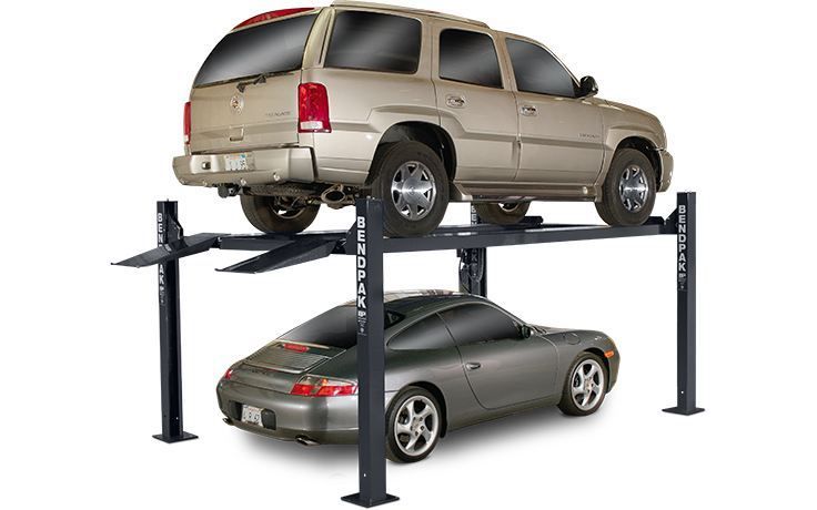 BENDPAK | Four-Post Wide Car Lift | 7,000 lb Capacity, High Rise | HD-7W