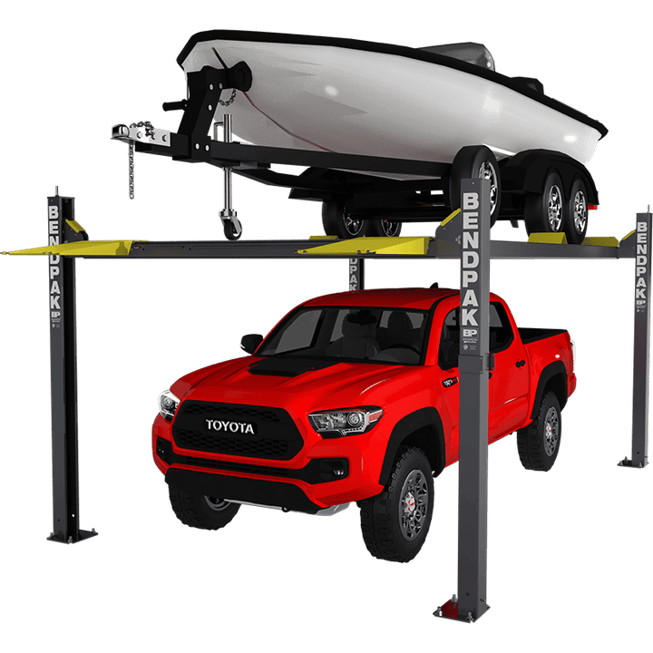 BENDPAK | Four Post Car Lift | 7500 lb Capacity Vehicle and Boat Storage Lift 82” Rise | HD-7500BLX