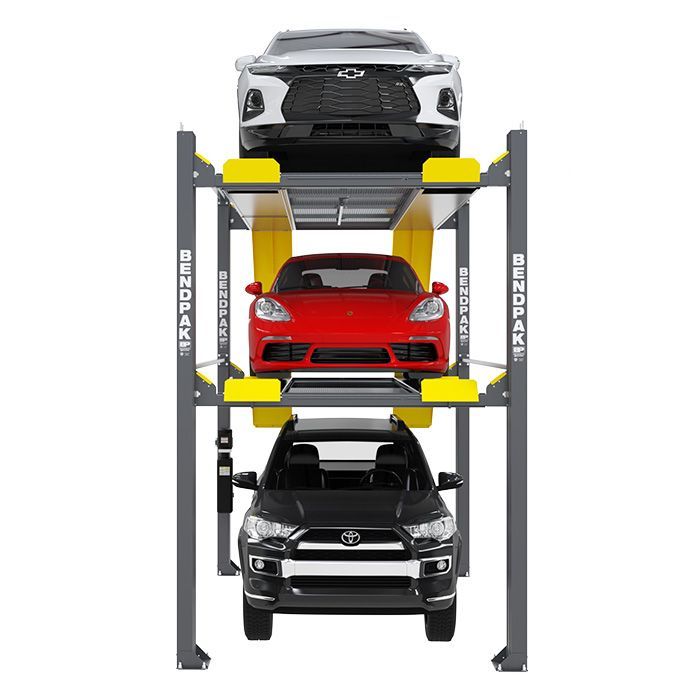 BENDPAK | Tri-Level Parking Lift | 9,000 and 7,000 lb Capacity, Extended High Lift | HD-973PX