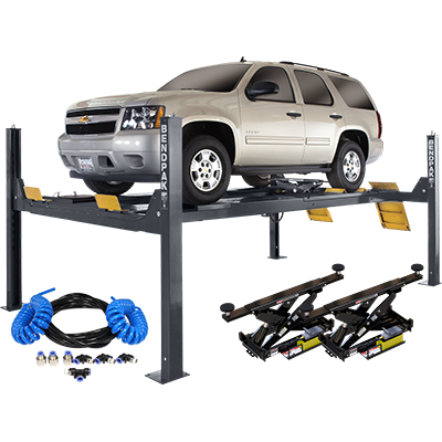 BENDPAK | Four-Post Alignment Lift with RJ7W and Airline Kit | 14,000 lb Capacity | HDS-14LSXE