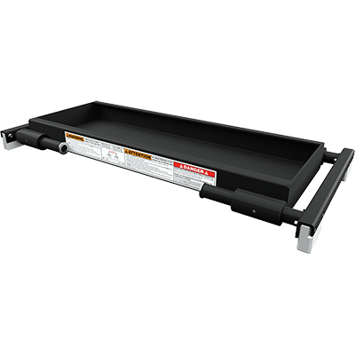 BendPak telescoping jack tray with 4,500 lb capacity for four-post lifts