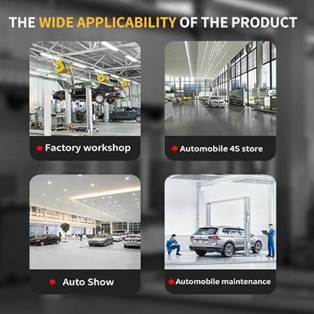 Katool AM120SD 12,000-lb 2-post lift applications - factory workshop, dealership/4S store, auto show, and auto maintenance.