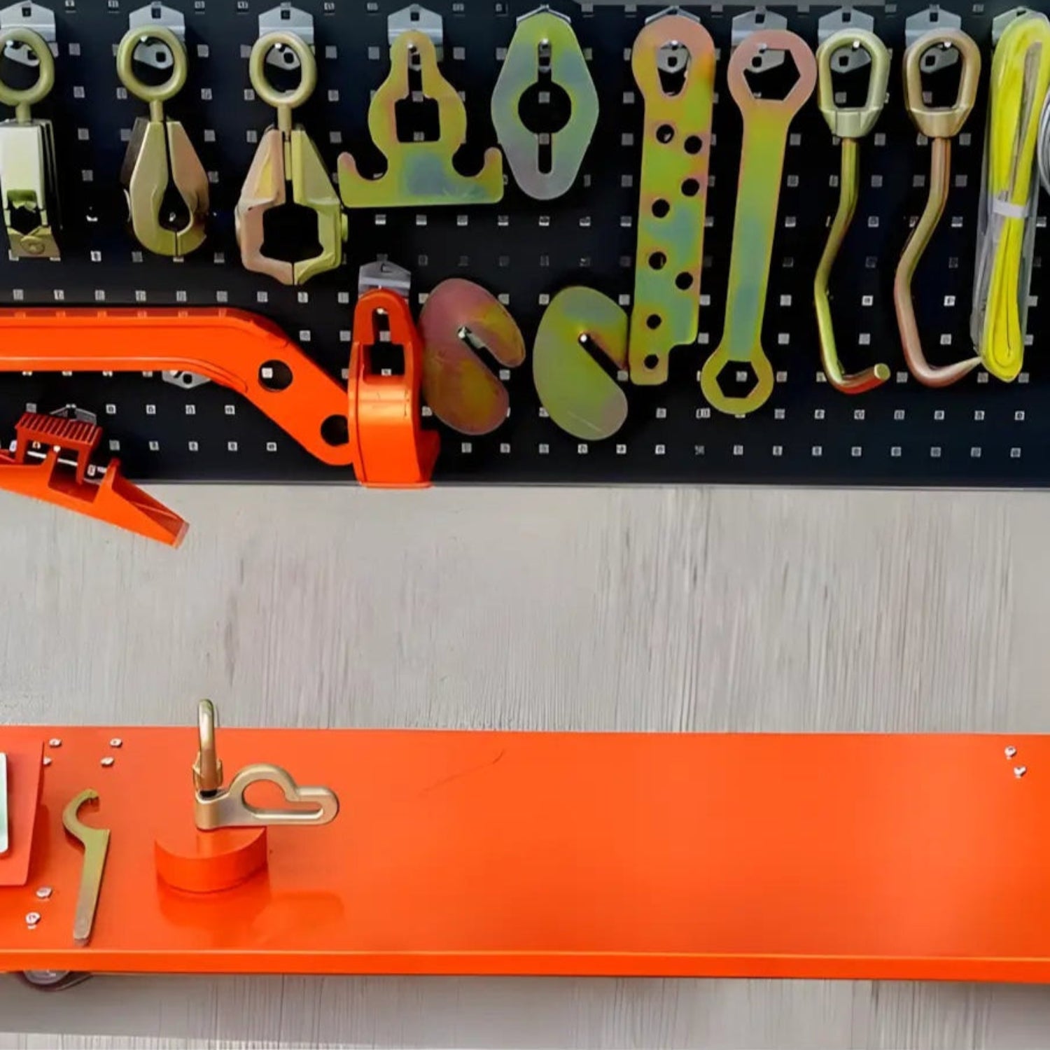 Katool KT-198L frame machine accessory kit with clamps, hooks, and chains for collision repair.