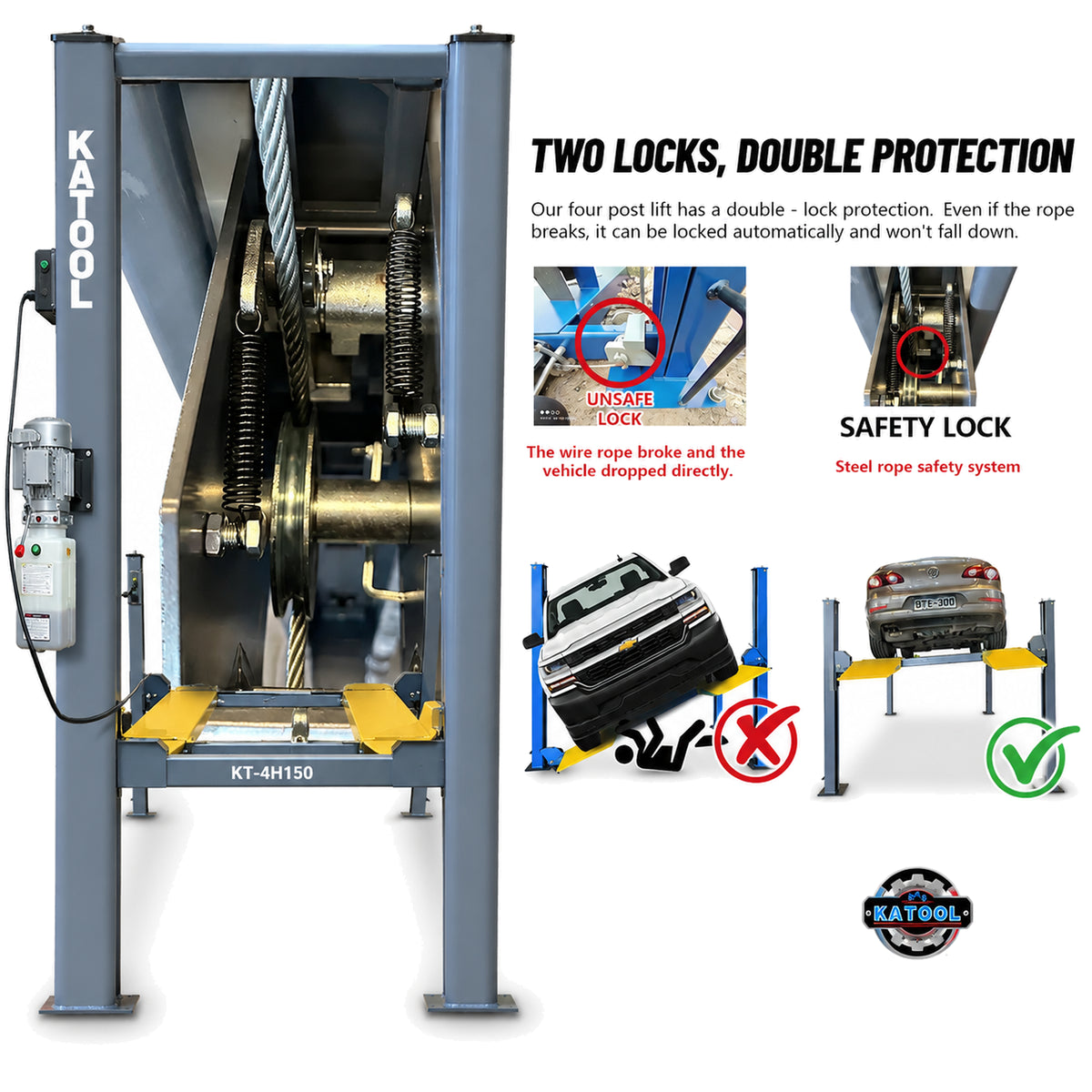 Katool KT-4H150 - 4 Post Alignment Lift (15,000 lb)