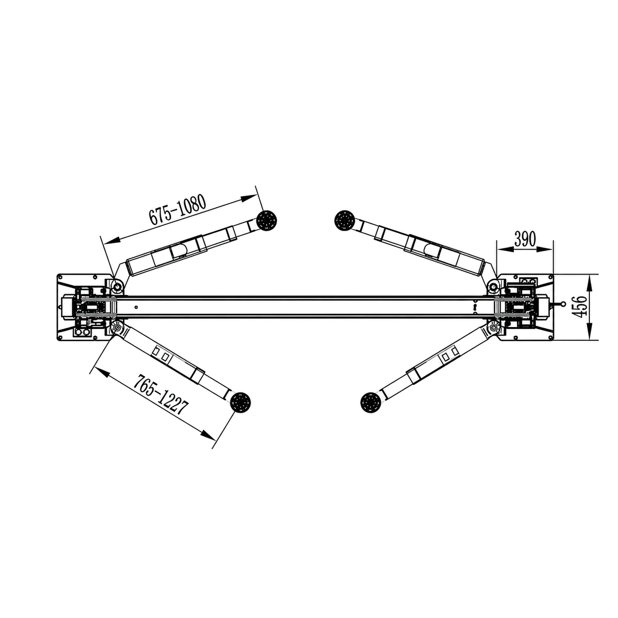 Katool AS110D - 2-Post Car Lift (11,000 lb, Asymmetric)