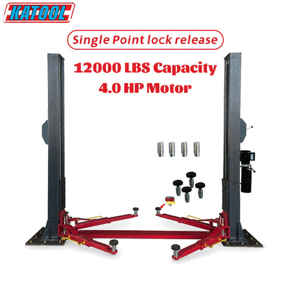 Katool KT-H120D - 2-Post Car Lift (12,000 lb, Floorplate)