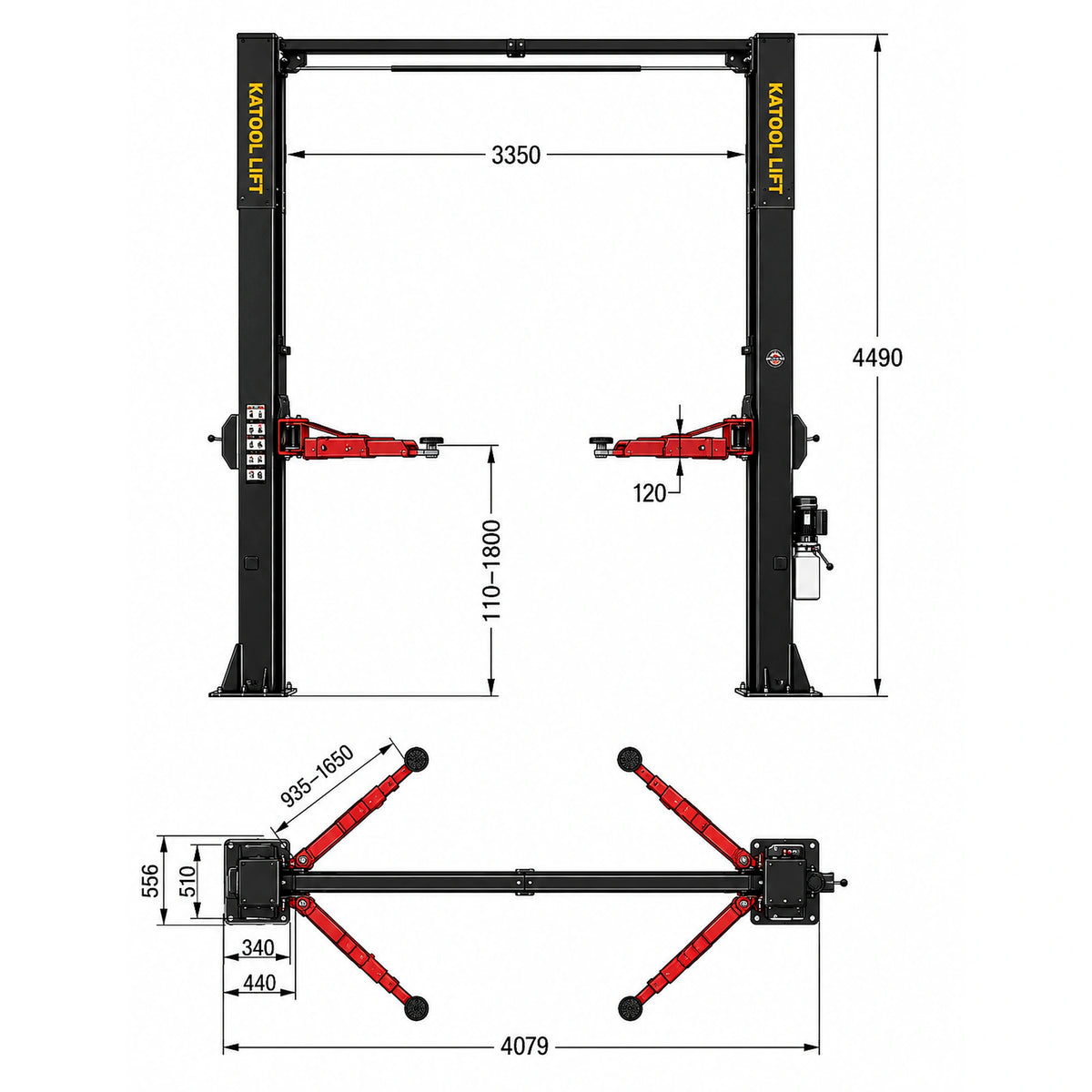 Katool KT-M150D Two Post Lift