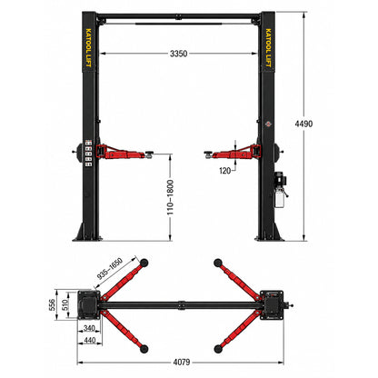 Katool KT-M150D Two Post Lift
