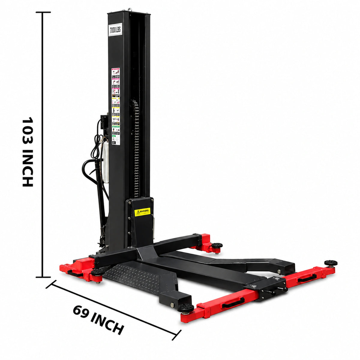 Katool KT-SPL700 - Single-Post Car Lift (7,000 lb)