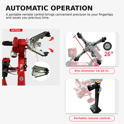 Katool KT-T160 - Truck Tire Changer (62 in, Heavy-Duty)