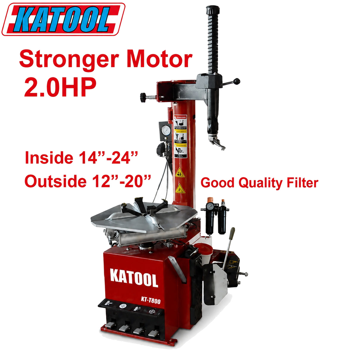 Katool KT-T800 - Rim Clamp Tire Changer (2 HP, 110V)