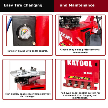 Katool KT-T810 - Tire Changer (Swing-Arm, Bead Blaster)