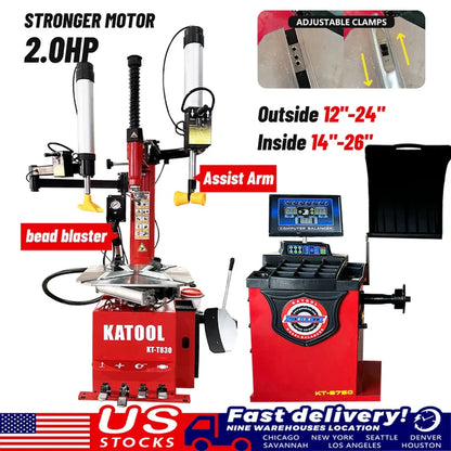 Katool KT-T830 + KT-B750 - Tire Changer and Balancer Combo