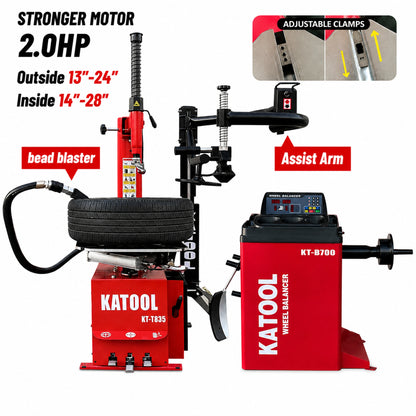Katool KT-T835 + KT-B700 - Tire Changer and Balancer Combo