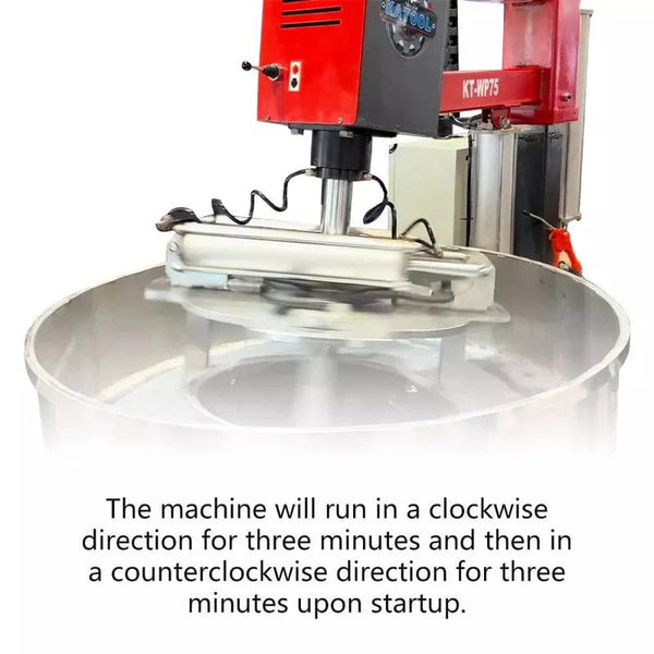 Katool RPM-80 bidirectional polishing system showing clockwise and counterclockwise rotation phases