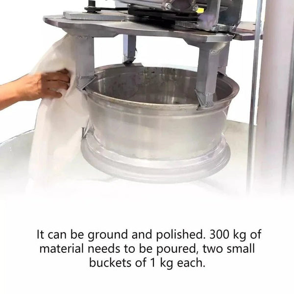 Katool RPM-80 38-inch feeding bucket loaded with polishing media for aluminum rim restoration
