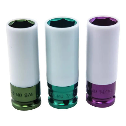 OMEGA 83002 1/2" Dr. SAE Coated Impact Socket Set, 3 pcs