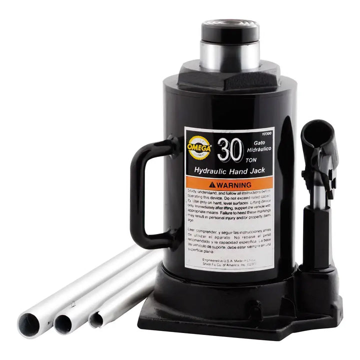 OMEGA | 10300 | 30 TON MANUAL BOTTLE JACK (SIDE PUMP)