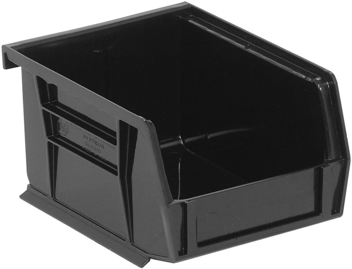 QUANTUM STORAGE QS-210BK Stack and Hang Bin, 3.375" x 4.125" x 3" – Black (Each)