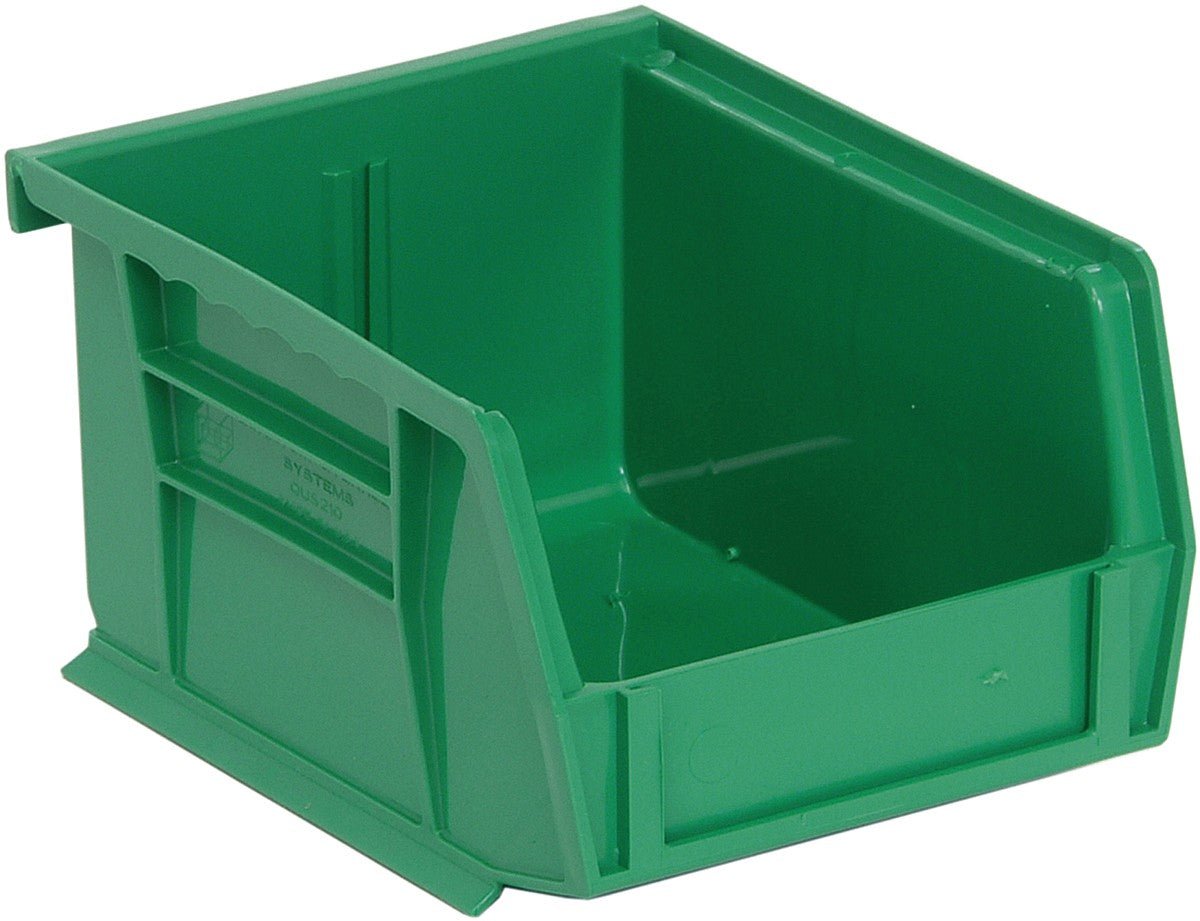 QUANTUM STORAGE QS-210GN-24 Stack and Hang Bin, 3.375" x 4.125" x 3" – Green (Case of 24)