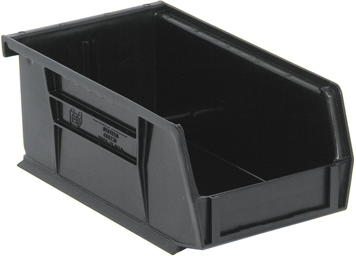 QUANTUM STORAGE QS-220BK Stack and Hang Bin, 7.375" x 4.125" x 3" – Black (Each)