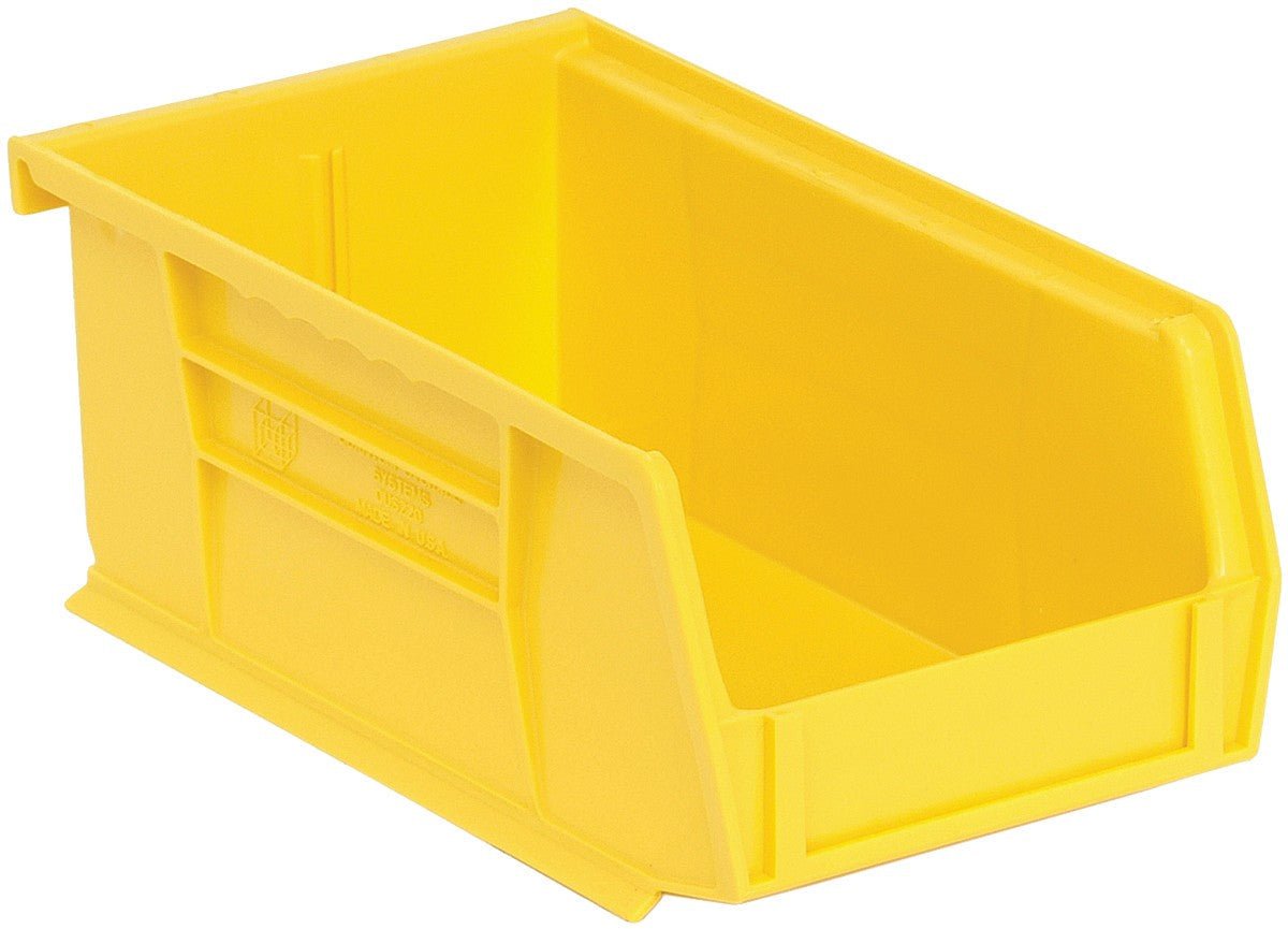 QUANTUM STORAGE QS-220YL Stack and Hang Bin, 7.375" x 4.125" x 3" – Yellow (Each)