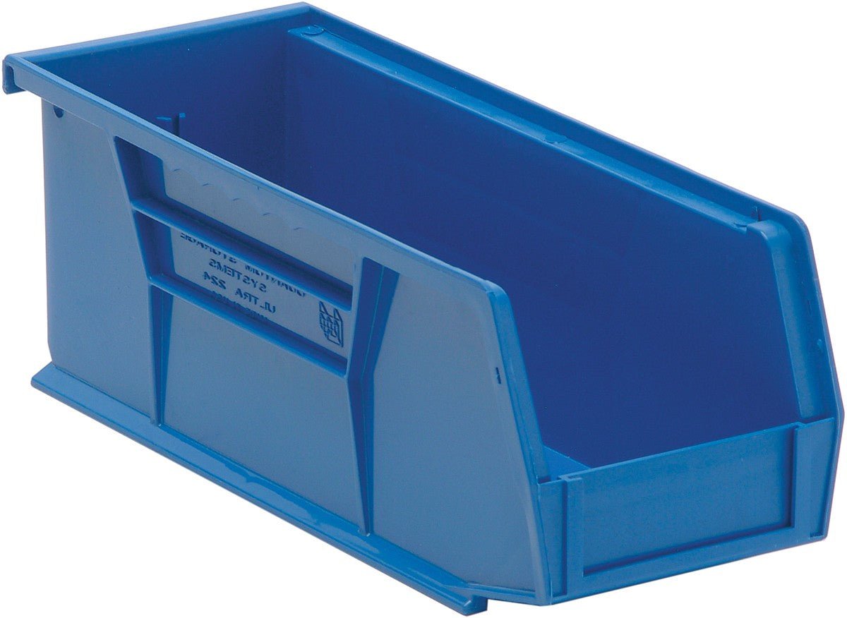 QUANTUM STORAGE QS-224BL Stack and Hang Bin, 10.875" x 4.125" x 4" – Blue (Each)