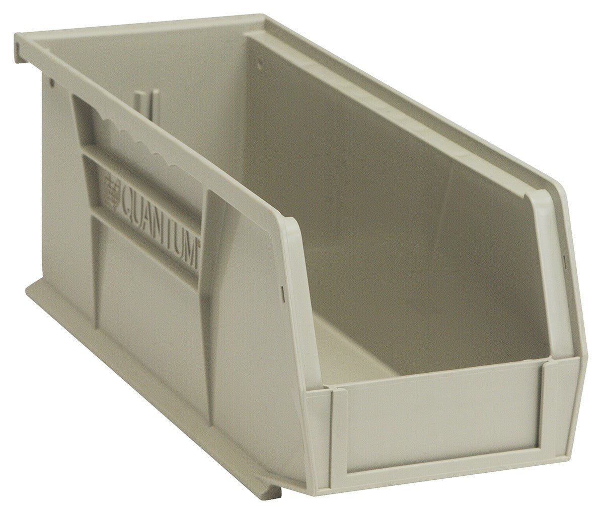 QUANTUM STORAGE QS-224SN-12 Stack and Hang Bins, 10.875" x 4.125" x 4" – Stone (12-Pack)