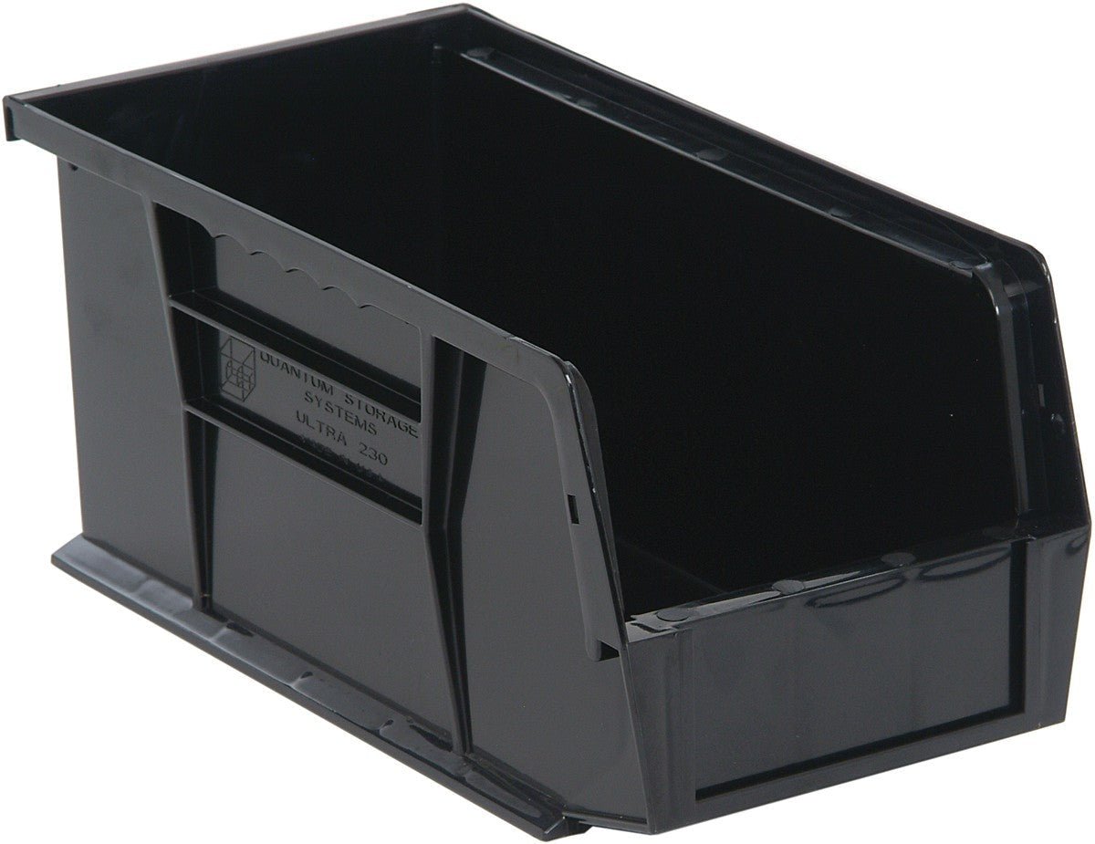 QUANTUM STORAGE QS-230BK-12 Stack & Hang Bin, 10.875" x 5.5" x 5", Black (12-Pack)