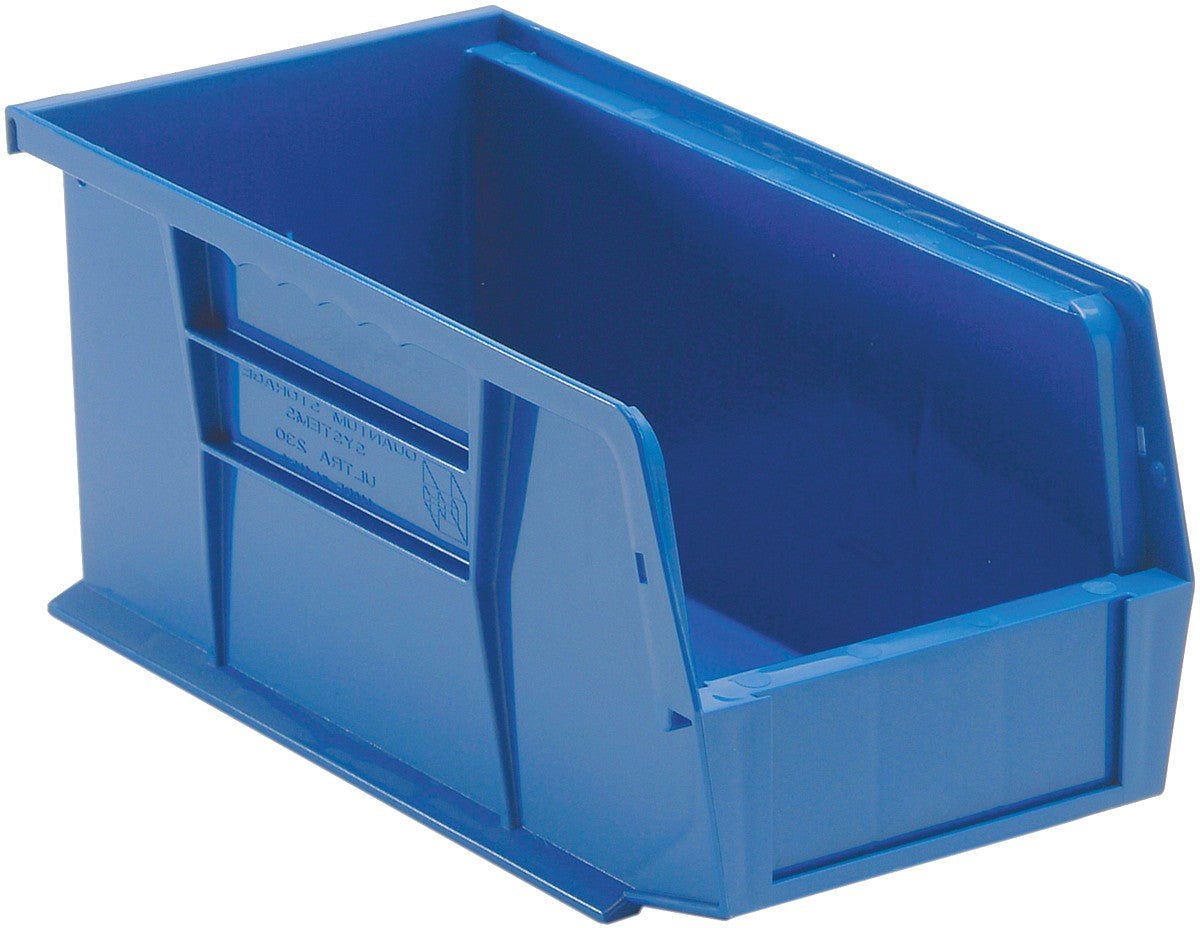 QUANTUM STORAGE QS-230BL-12 Stack and Hang Bins, 10.875" x 5.5" x 5" – Blue – 12-Pack