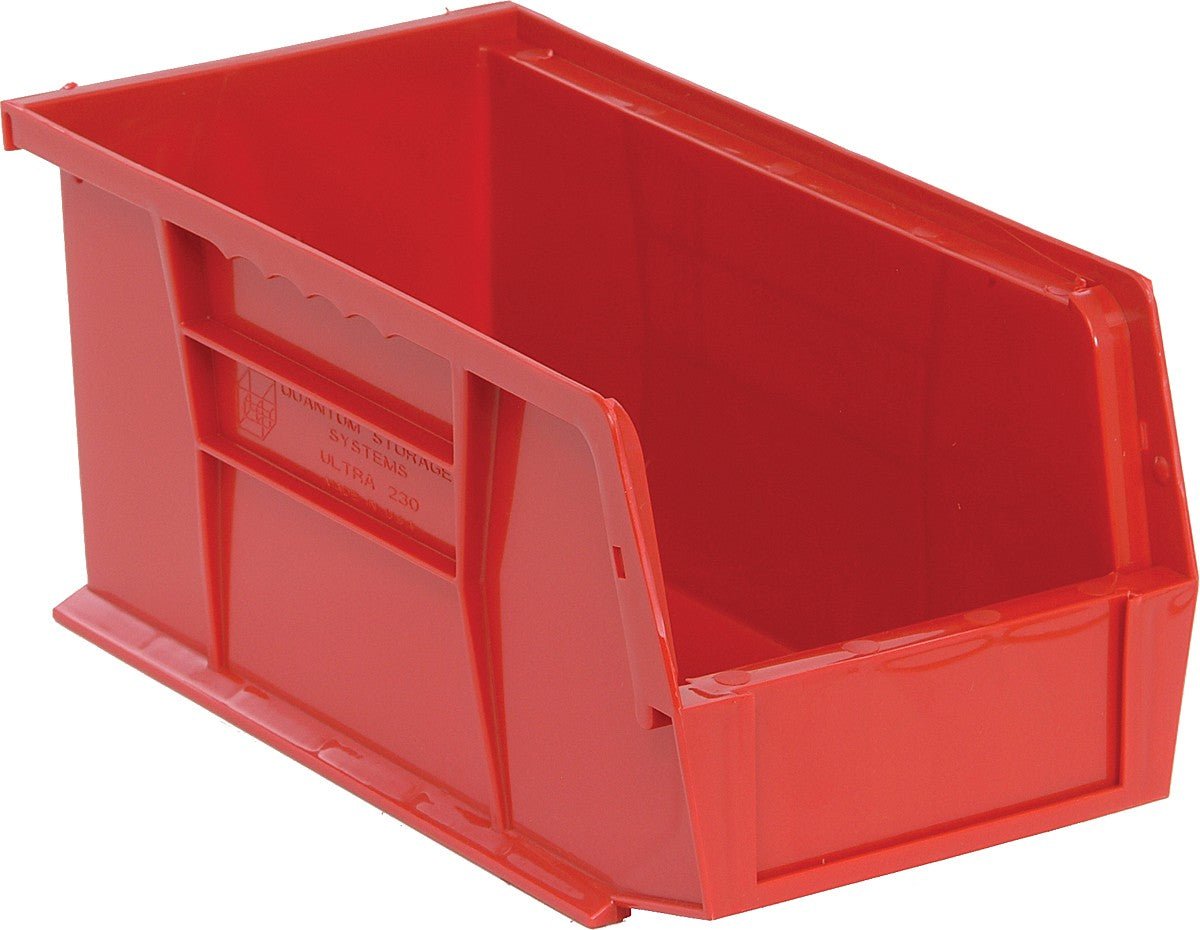 QUANTUM STORAGE QS-230RD-12 Stack and Hang Bin, 10.875" x 5.5" x 5" – Red – Case of 12