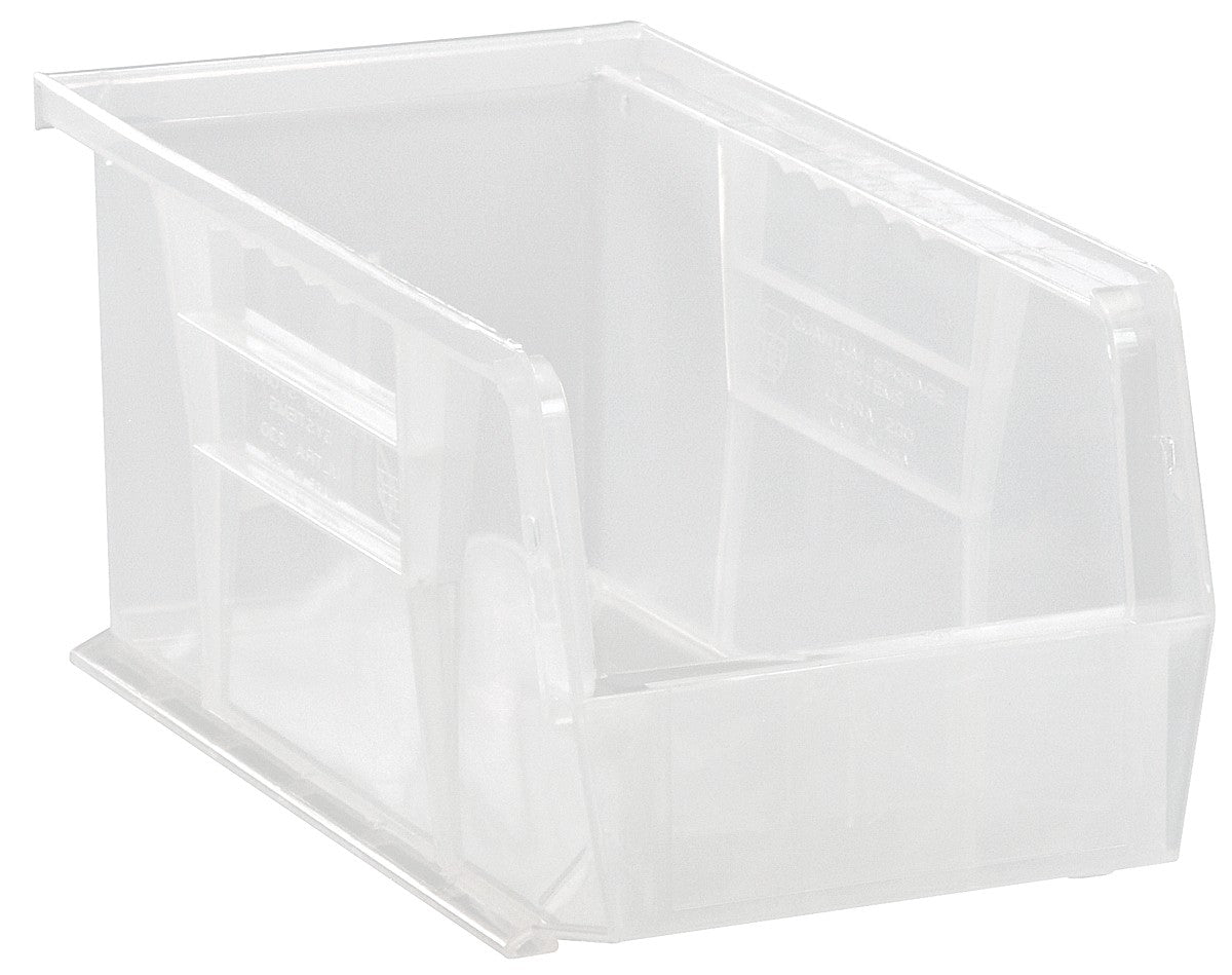 QUANTUM STORAGE QS-230CL Stack and Hang Bin, 10.875" x 5.5" x 5" – Clear Plastic (Each)