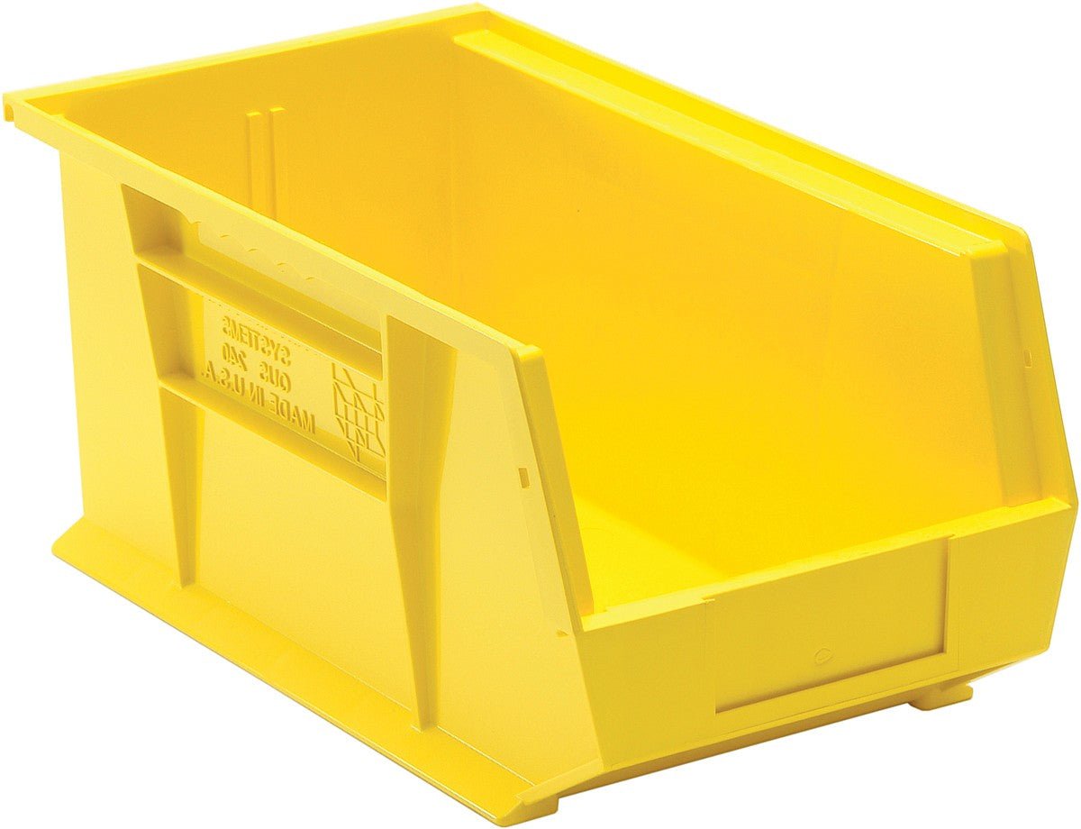 QUANTUM STORAGE QS-240YL Stack & Hang Bin, 14.75" x 8.25" x 7", Yellow (Each)