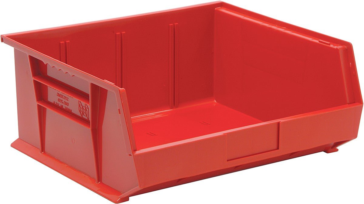 QUANTUM STORAGE QS-250RD-6 Stack and Hang Bin, 14.75" x 16.5" x 7" – Red (Case of 6)